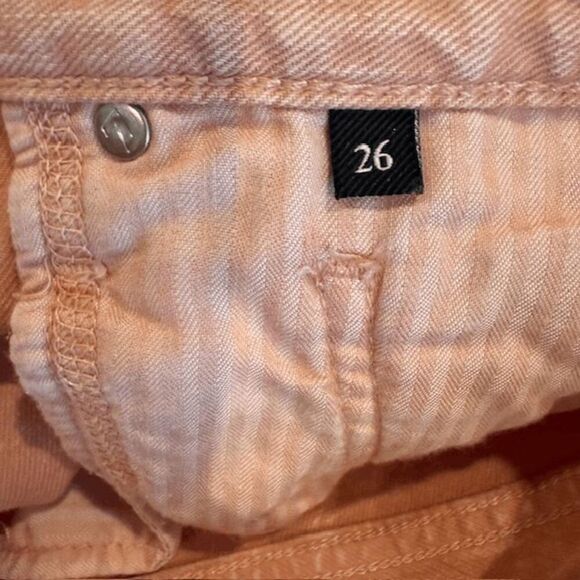 7 For All Mankind Monroe Cutoff Shorts Mineral Pink (Salmon / Peach) Size 26 - Picture 10 of 16